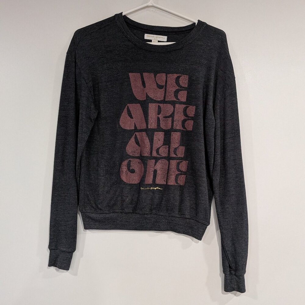 Spiritual Gangster "We Are All One" Long Sleeve Tee Charcoal Grey Size Small